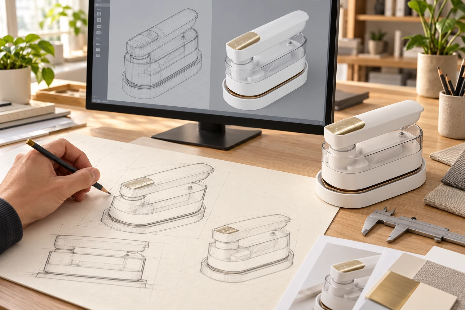 HS-8888X sketches & 3D modelling · Illustrative scene